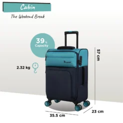 IT Luggage Duo-Tone - Cabin (Capri Breeze / Dress Blues) 17 IT Luggage Duo-Tone - Cabin (Capri Breeze / Dress Blues) -IT Luggage Store Duo Tone Cabin Capri dims weights