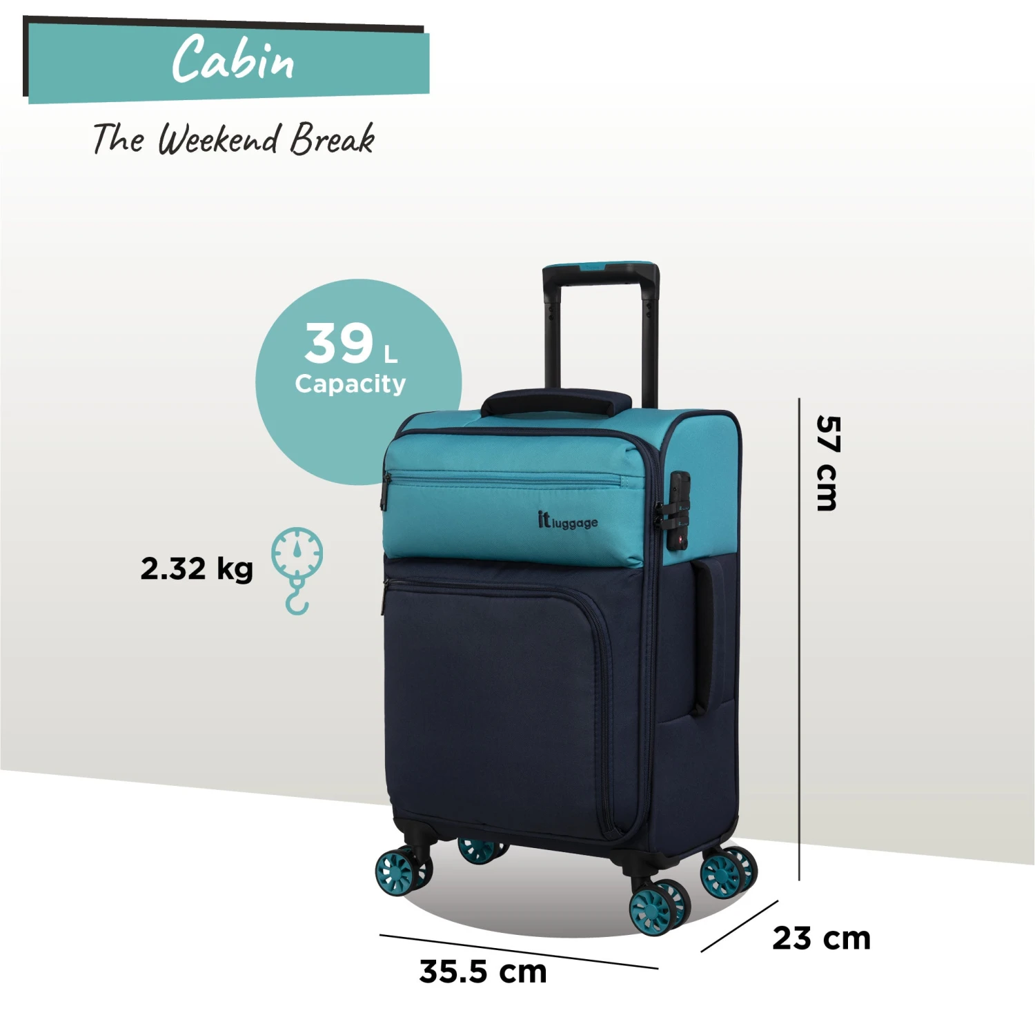 IT Luggage Duo-Tone - Cabin (Capri Breeze / Dress Blues) 8 IT Luggage Duo-Tone - Cabin (Capri Breeze / Dress Blues) - Image 8