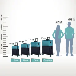 IT Luggage Duo-Tone - Cabin (Capri Breeze / Dress Blues) 19 IT Luggage Duo-Tone - Cabin (Capri Breeze / Dress Blues) -IT Luggage Store Duo Tone Capri Relative Size