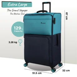 Duo-Tone - Extra Large (Capri Breeze / Dress Blues) 19 Duo-Tone - Extra Large (Capri Breeze / Dress Blues) -IT Luggage Store Duo Tone XLarge Capri dims weights