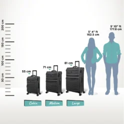 IT Luggage Precursor - Cabin (Charcoal) 21 IT Luggage Precursor - Cabin (Charcoal) -IT Luggage Store Precursor Charcoal Relative Size