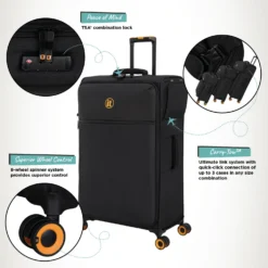 Simultaneous - 3pc Set (Black) 22 Simultaneous - 3pc Set (Black) -IT Luggage Store Simultaneous Large Blk Infographic
