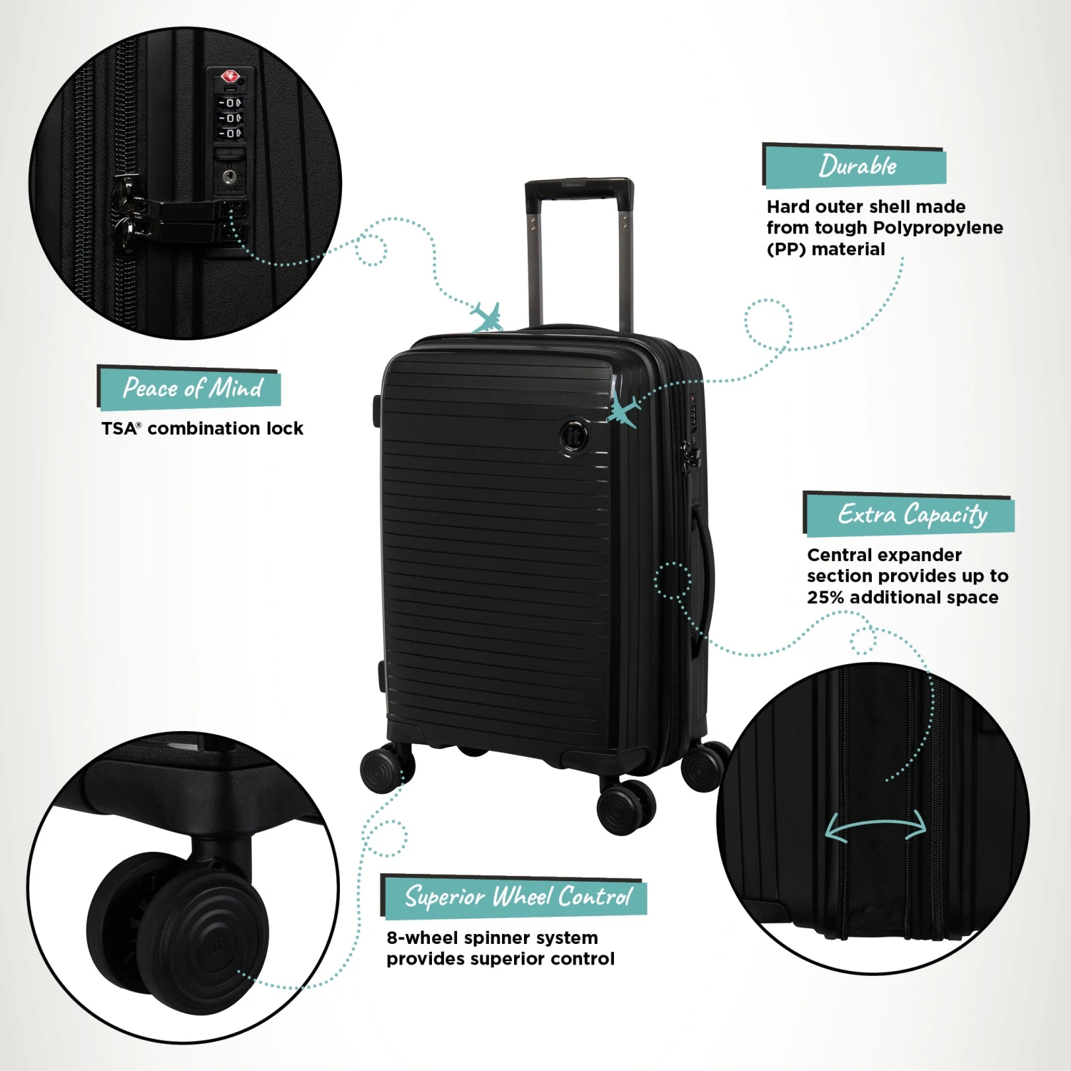 IT Luggage Spontaneous - Cabin (Black) 3 IT Luggage Spontaneous - Cabin (Black) - Image 3