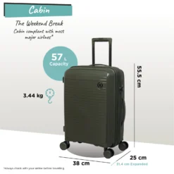 IT Luggage Spontaneous - Cabin (Olive Night) 25 IT Luggage Spontaneous - Cabin (Olive Night) -IT Luggage Store Spontaneous Cabin olive dims weights