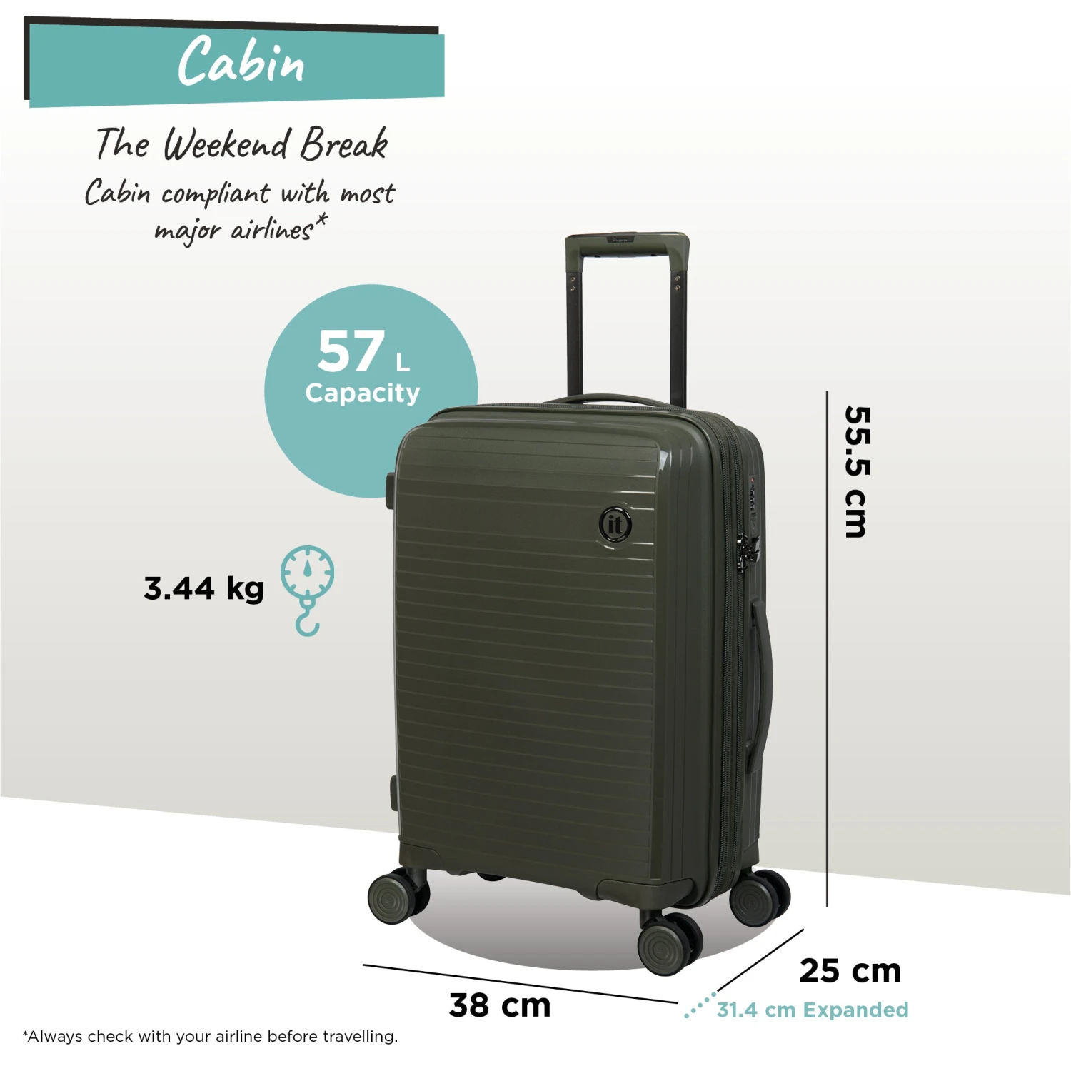IT Luggage Spontaneous - Cabin (Olive Night) 12 IT Luggage Spontaneous - Cabin (Olive Night) - Image 12