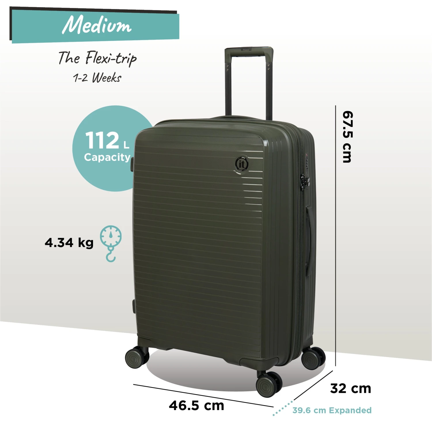 IT Luggage Spontaneous - Medium Plus (Olive Night) 10 IT Luggage Spontaneous - Medium Plus (Olive Night) - Image 10