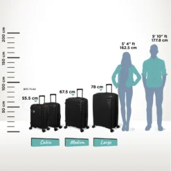 IT Luggage Spontaneous - Medium Plus (Black) -IT Luggage Store Spontaneous full set Blk Relative Size 369fbefe bd04 485d b85c b9685905a94d