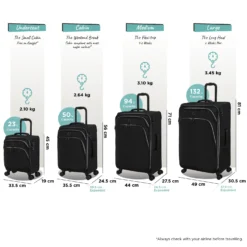 IT Luggage Trinary - Cabin (Black) 20 IT Luggage Trinary - Cabin (Black) -IT Luggage Store Trinary set black dims weights 7c3a7fe8 13dd 4ec1 b334 32385358ddea